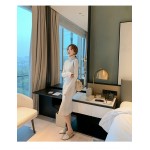 titivate高领毛衣女中长款宽松2019秋冬新款打底针织连衣裙过膝