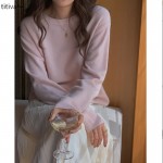 titivate毛衣女慵懒风2021秋冬新款圆领针织衫