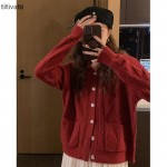 titivate复古羊绒衫女装2021秋冬季新款宽松毛针织上衣开衫