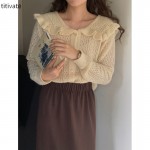 titivate镂空复古毛衣女秋冬2021新款长袖针织衫秋季上衣