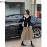 titivate长袖修身针织开衫女设计感2021新款V领上衣早秋外套