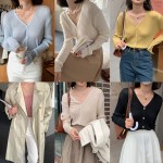 titivate羊毛针织开衫女2021秋季新款慵懒风长袖上衣外搭