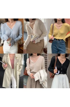 titivate羊毛针织开衫女2021秋季新款慵懒风长袖上衣外搭