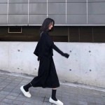 titivate新款女装森女系长袖毛衣裙少女风成熟轻熟风温柔连衣裙子