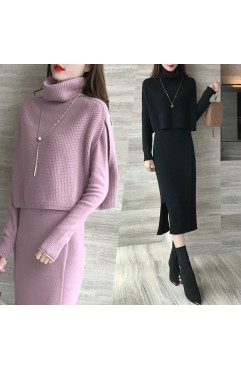 titivate毛衣2020秋冬季新款洋气显瘦小香风毛衣针织两件套装裙子女
