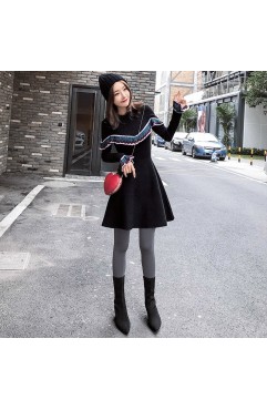 titivate2020秋季针织连衣裙女法式修身显瘦气质仙女裙子毛衣裙