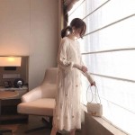 titivate针织长裙内搭打底毛衣连衣裙子女秋冬中长款过膝两件套连衣裙