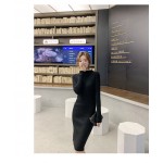 titivate打底针织连衣裙女2019新款秋冬装韩版中长款过膝毛衣裙
